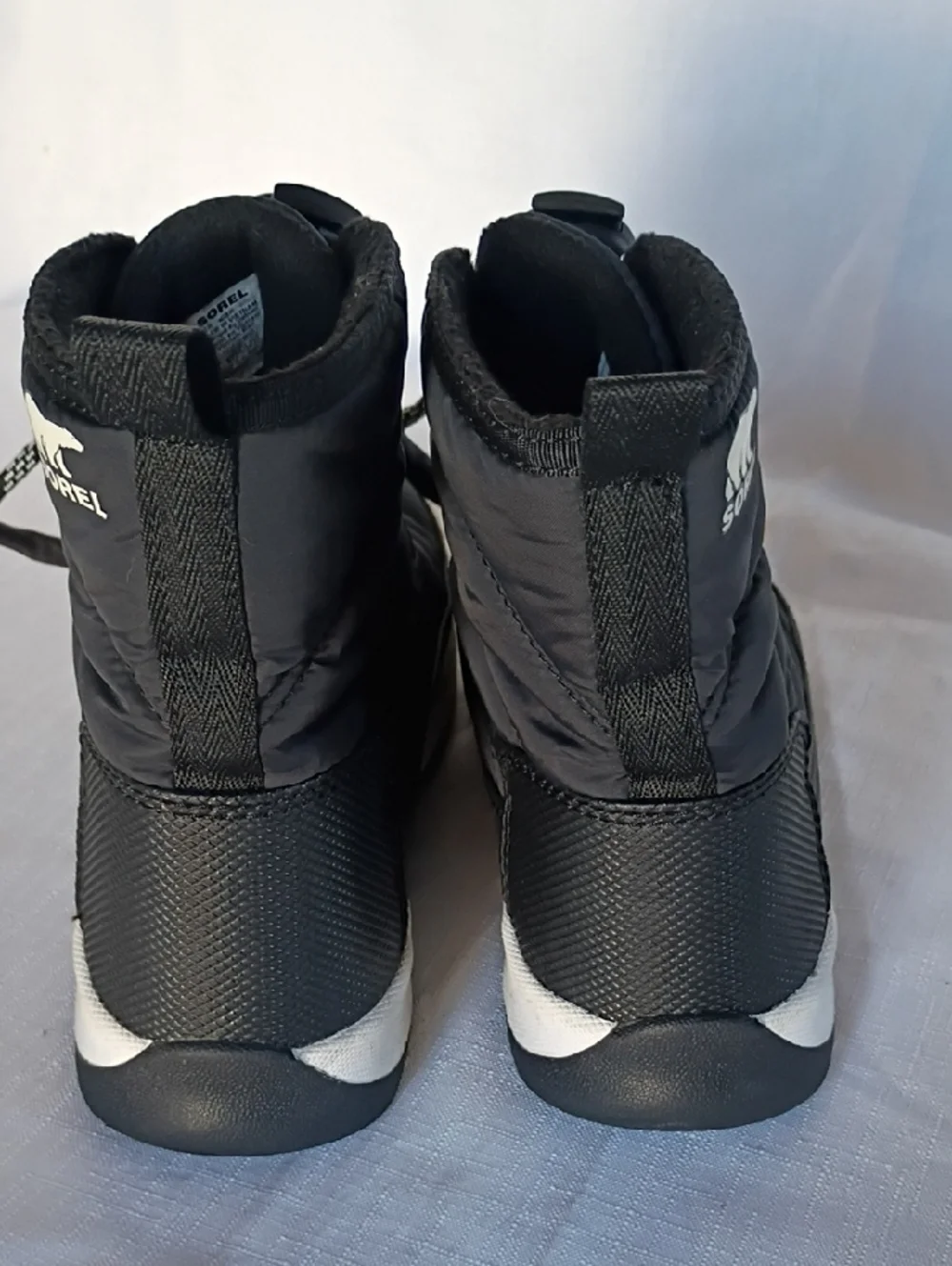 Sorel Black and White Lace-Up Waterproof Boots Size 2